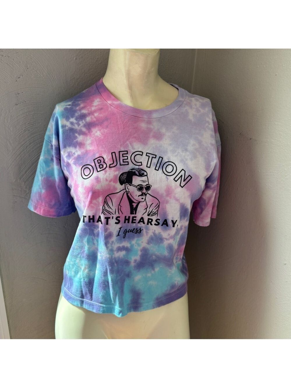 Johnny Depp tie dye cropped tshirt size medium NWOT